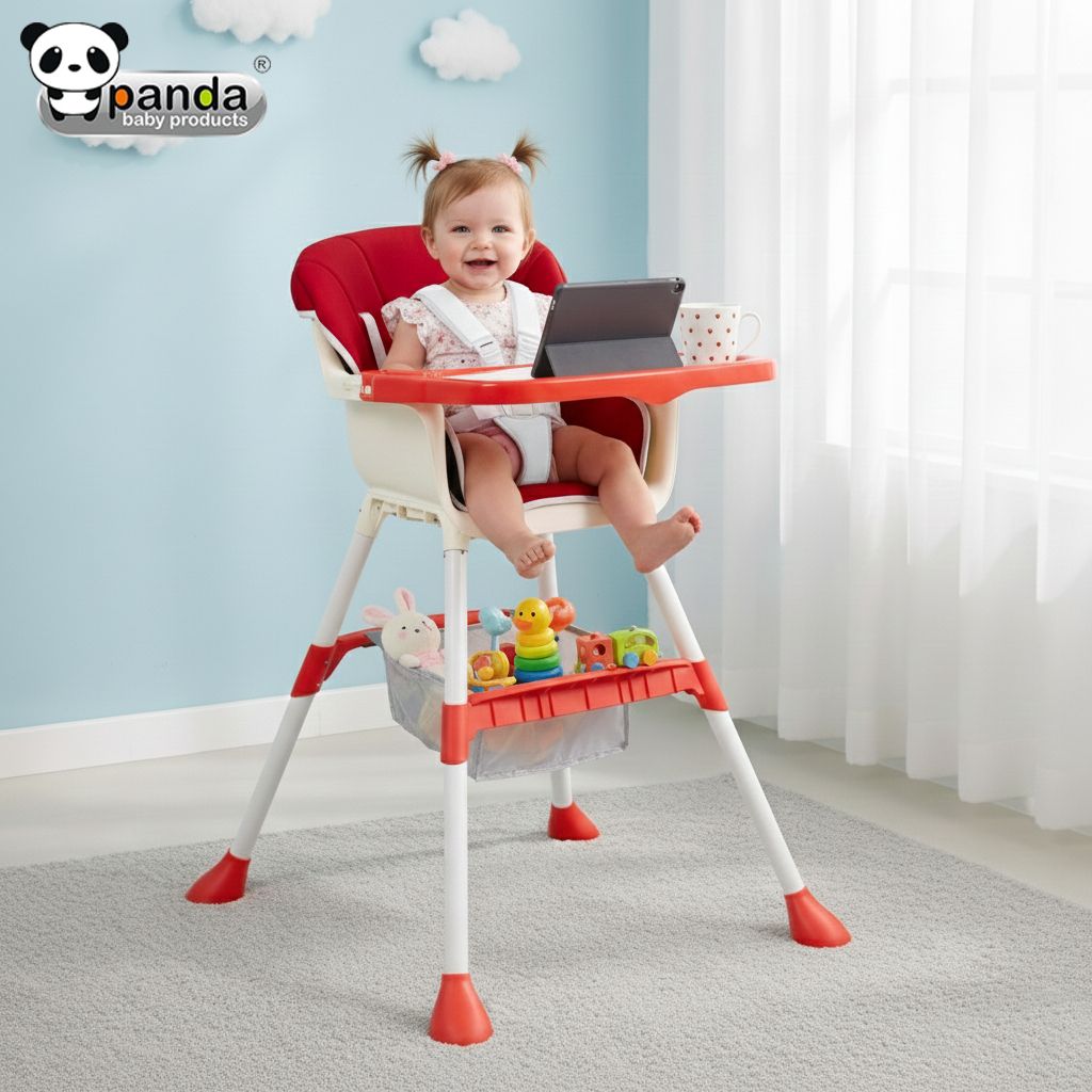 High Chair for Babies with Safety Harness and Feeding Tray