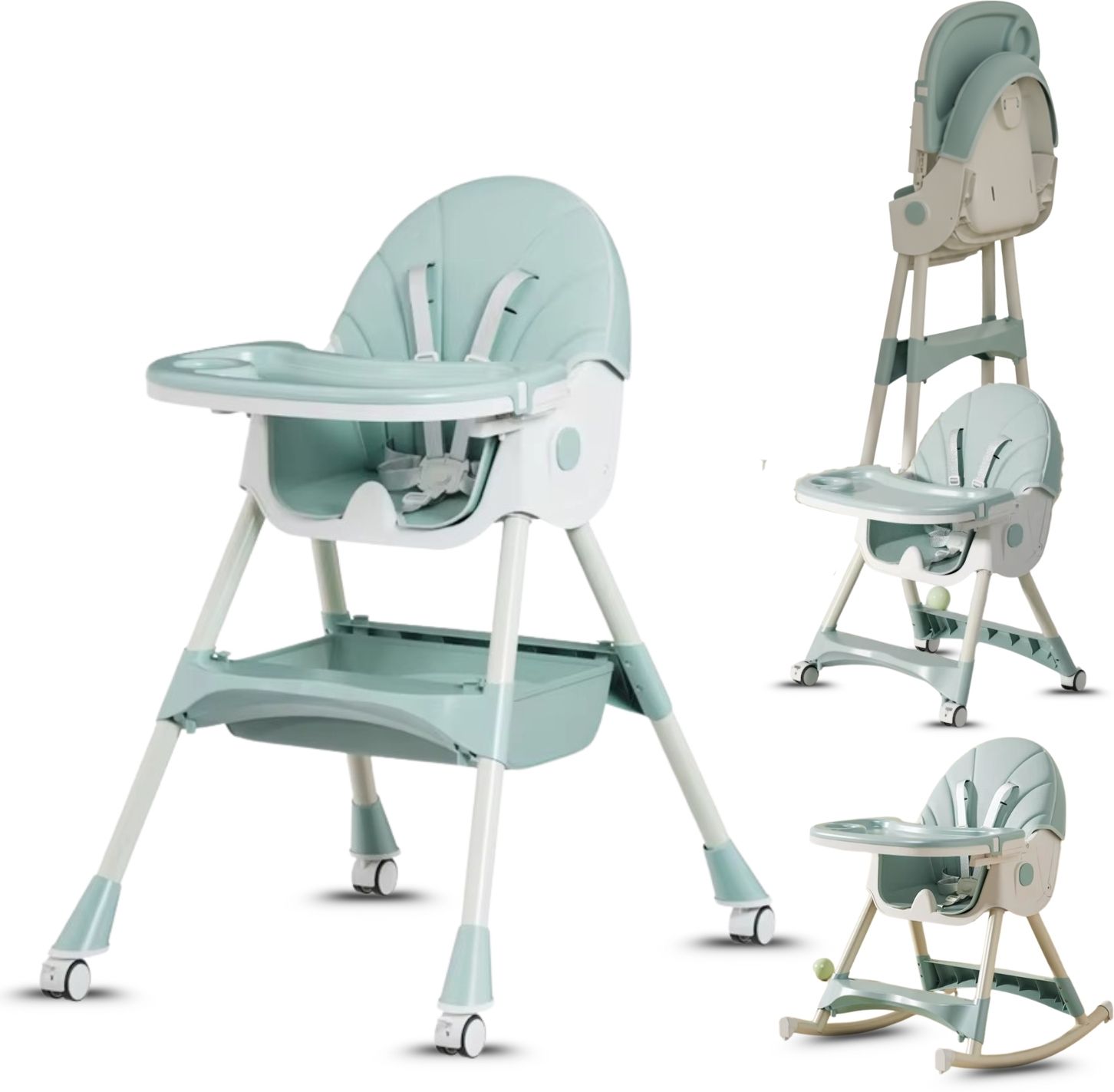Baby High Chair 6-in-1 | Adjustable Toddler Booster Seat with Removable Tray