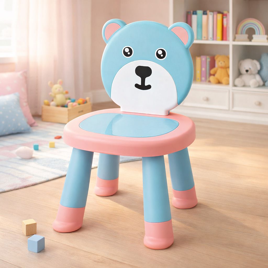 Cute Bear Shaped Plastic Chair for Toddlers & Kids