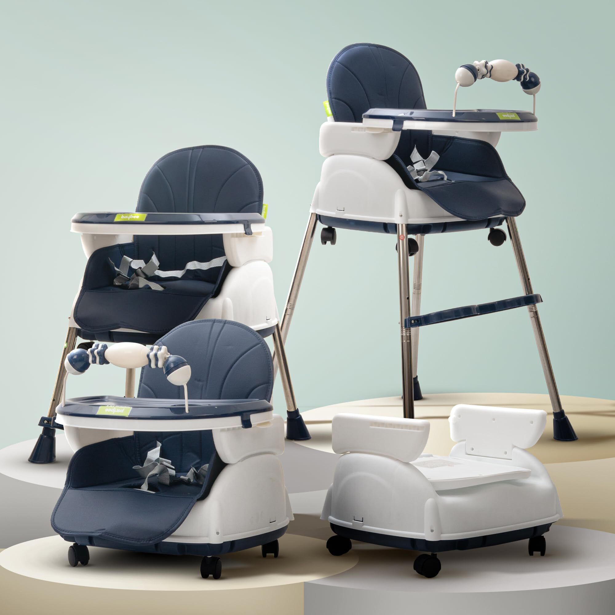 4 in 1 Nora Baby High Chair for Kids Two Height Adjustable Feeding Booster Seat-image-43