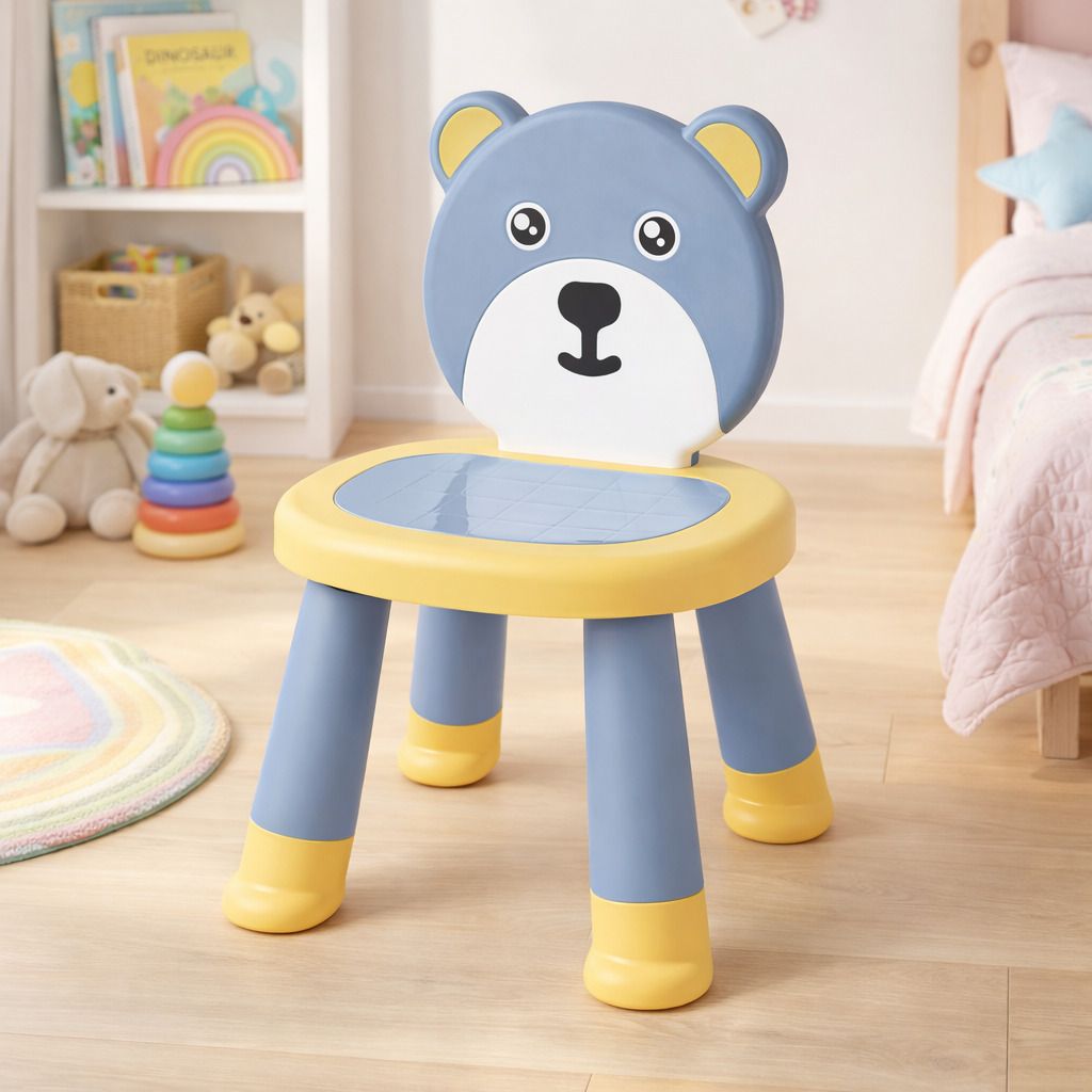 Cute Bear Shaped Plastic Chair for Toddlers & Kids