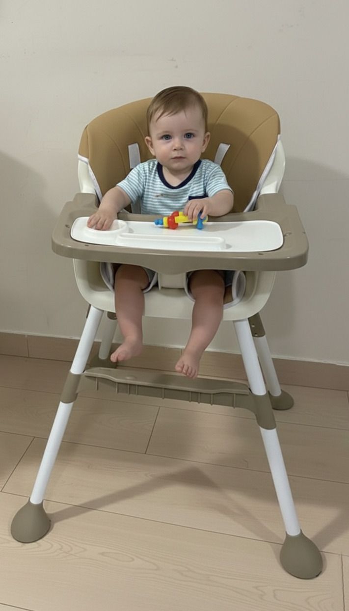 High Chair for Babies with Safety Harness and Feeding Tray