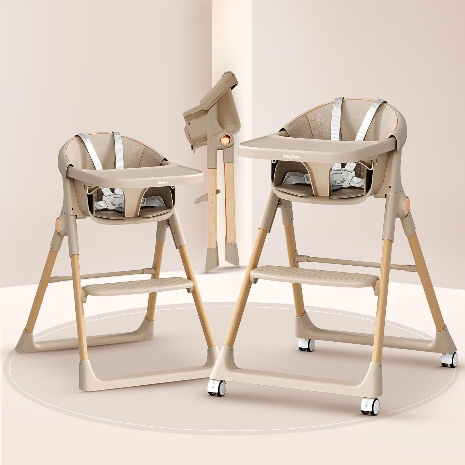 3-in-1 Convertible High Chair for Kids, Toddlers & Babies Foldable Feeding Chair-image-43