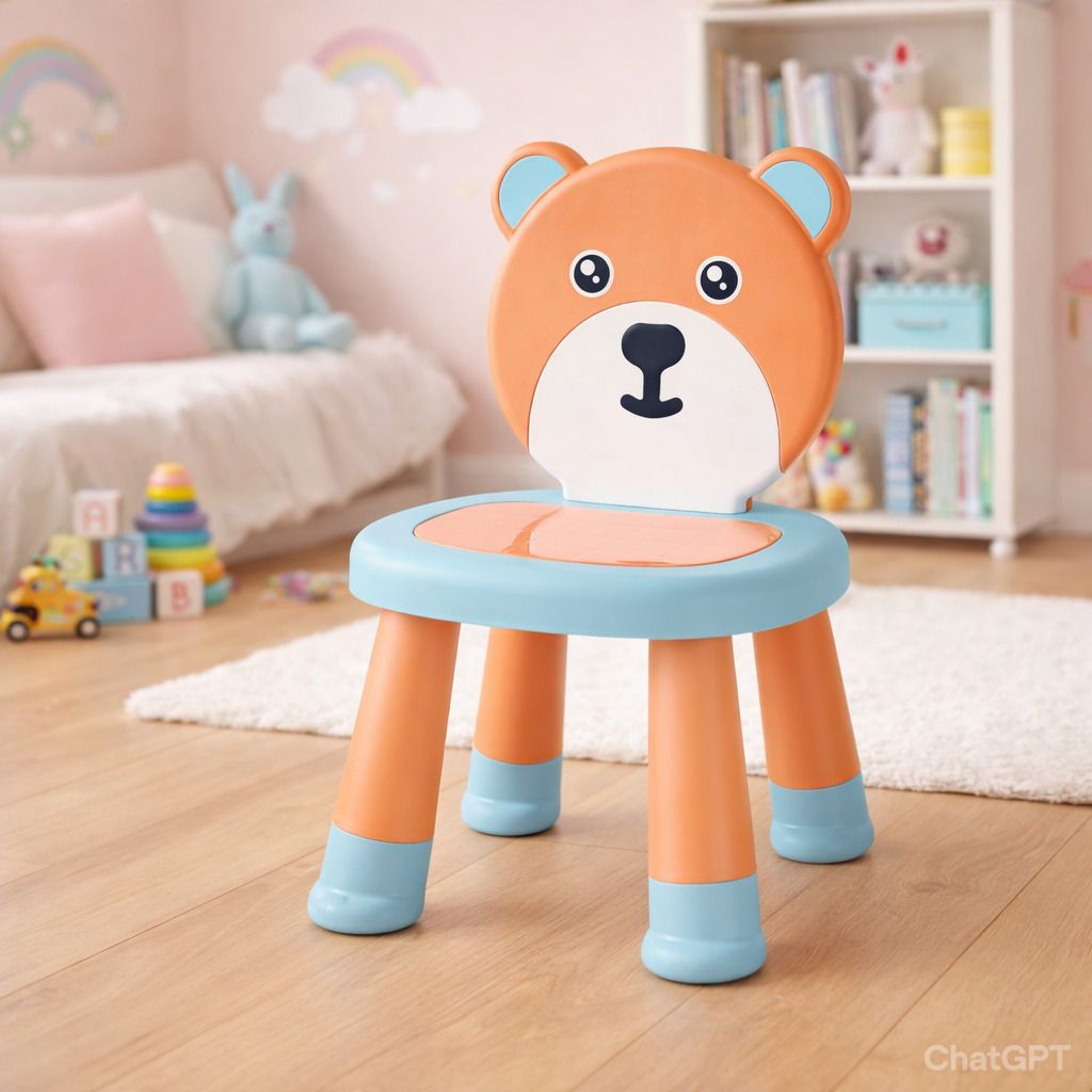 Cute Bear Shaped Plastic Chair for Toddlers & Kids