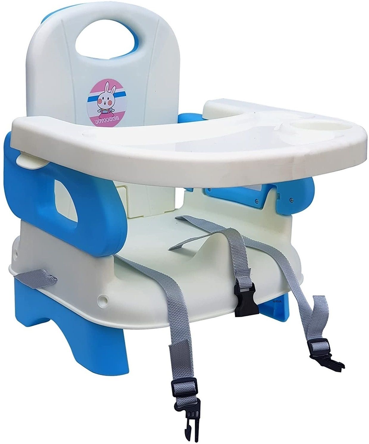 2 in 1 Baby Booster Seat Feeding High Chair With Safety Belt And Removable Dining Tray