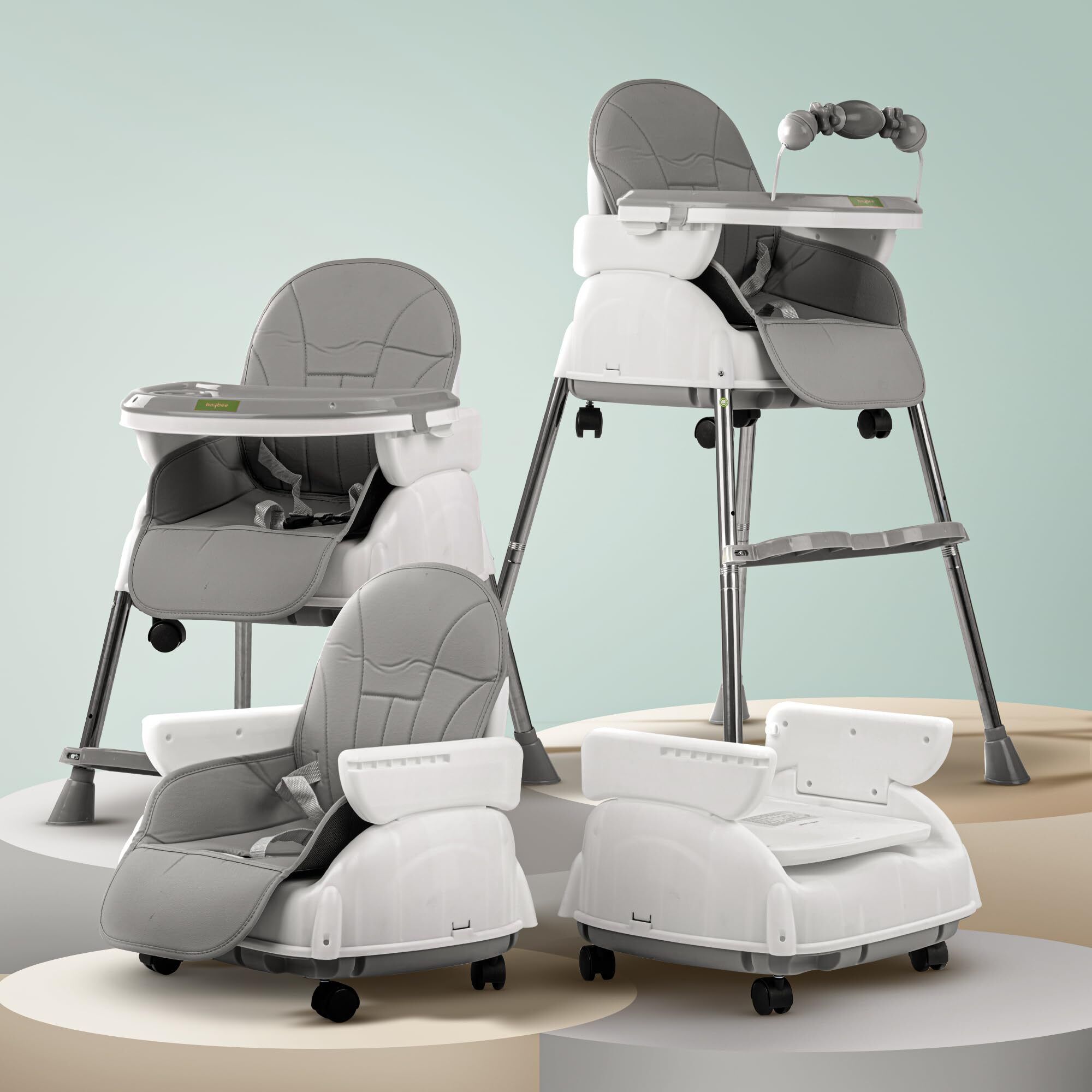 4 in 1 Nora Baby High Chair for Kids Two Height Adjustable Feeding Booster Seat-image-42