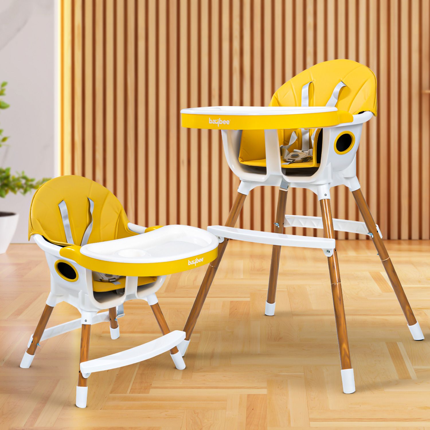 2 in 1 Baby High Chair for Kids Baby Feeding with 2 Height Adjustable & Footrest