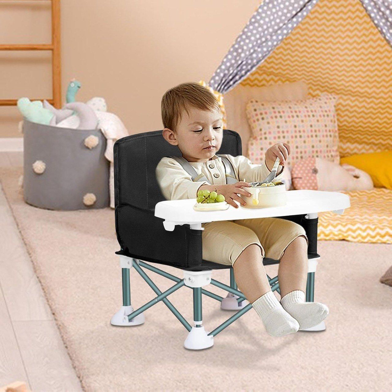 Baby Foldable Chair | Space Saver Baby Seat Booster High Chair-image-20