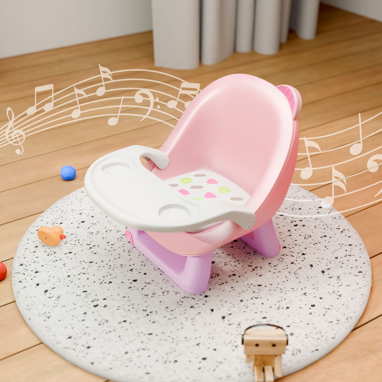 lifelong Cuppy Calling Chair | Detachable Feeding Tray - Baby Desk Plastic Chair-picture-14