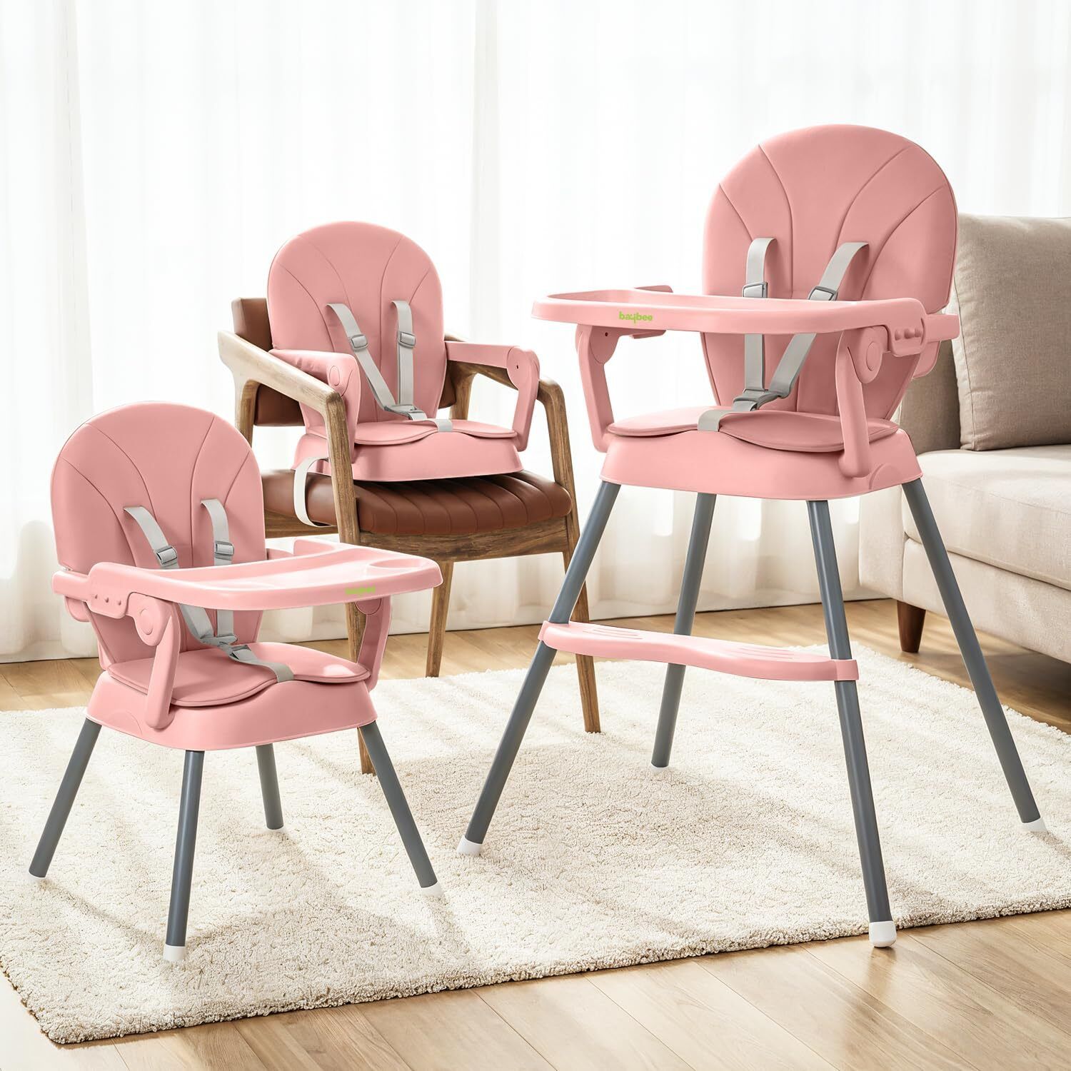 3-in-1 Convertible Baby High Chair | Feeding Chair for 6 Months to 3 Years