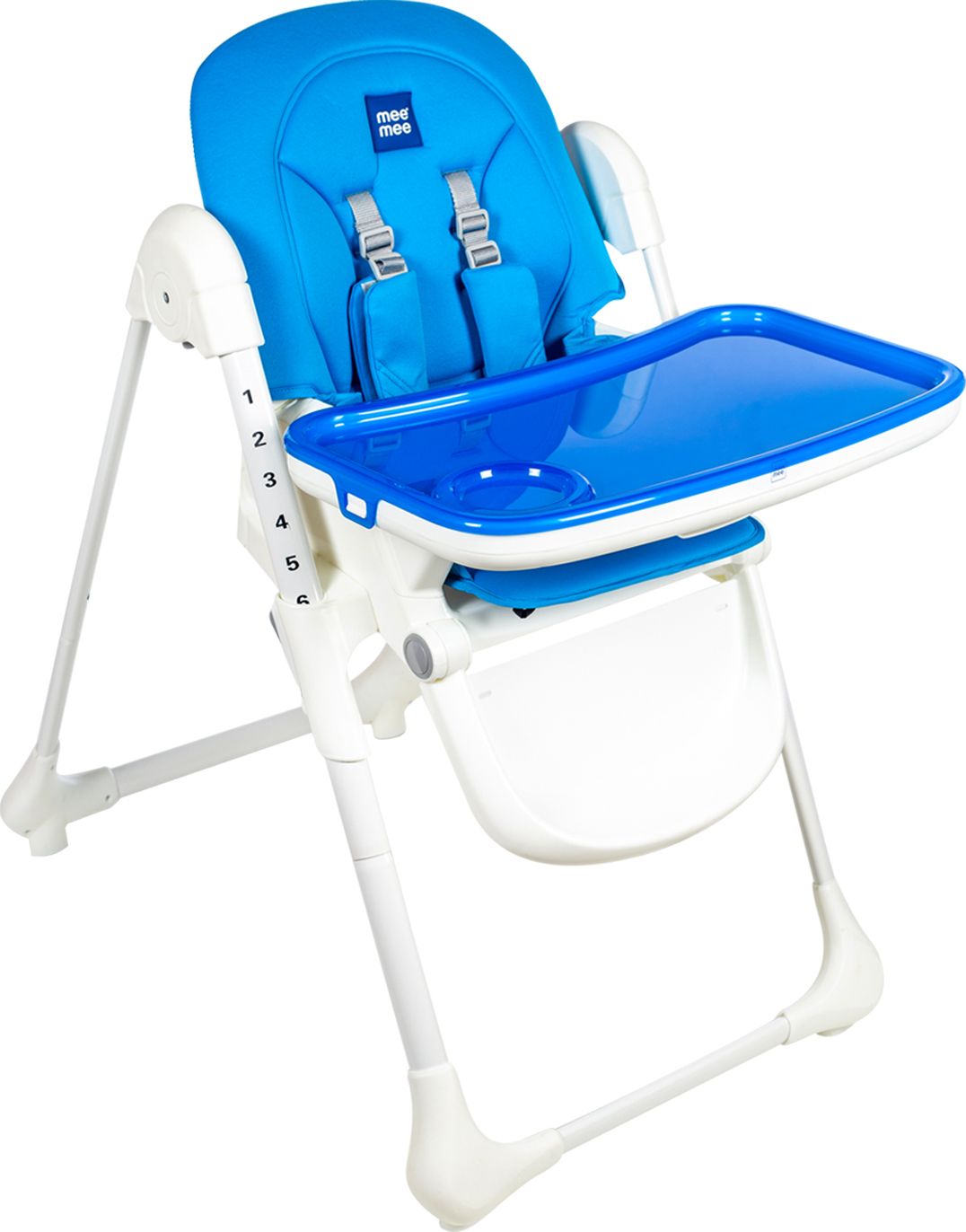 Ultra Baby High Chair 7 Height Adjustment Levels 3 Folding & Feeding Tray (Blue)-image-2
