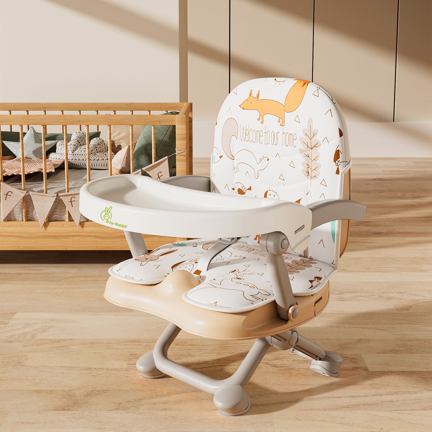 Candy Pop 4 in 1 Booster Chair for Kids of Age: 6 Months – 3 Years (Beige)