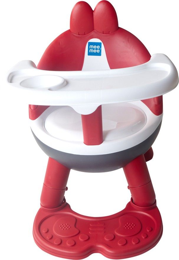 2 in 1 Foldable Booster Seat with Feeding Tray (Red)