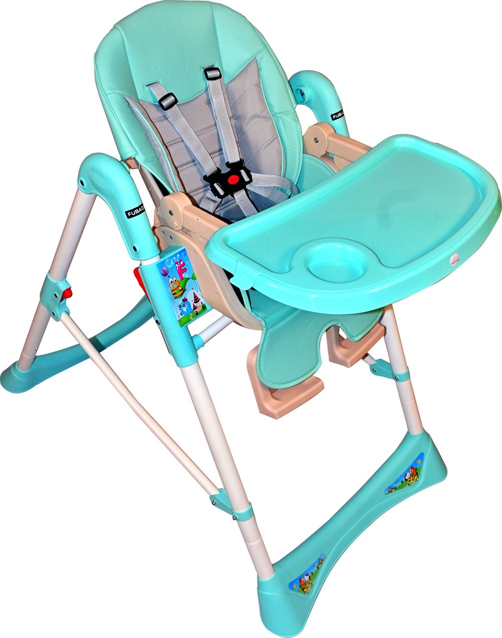 Feeding Chair with Adjustable Ht.,Recline&Footrest,Booster Seat,Tray&Safety Belt