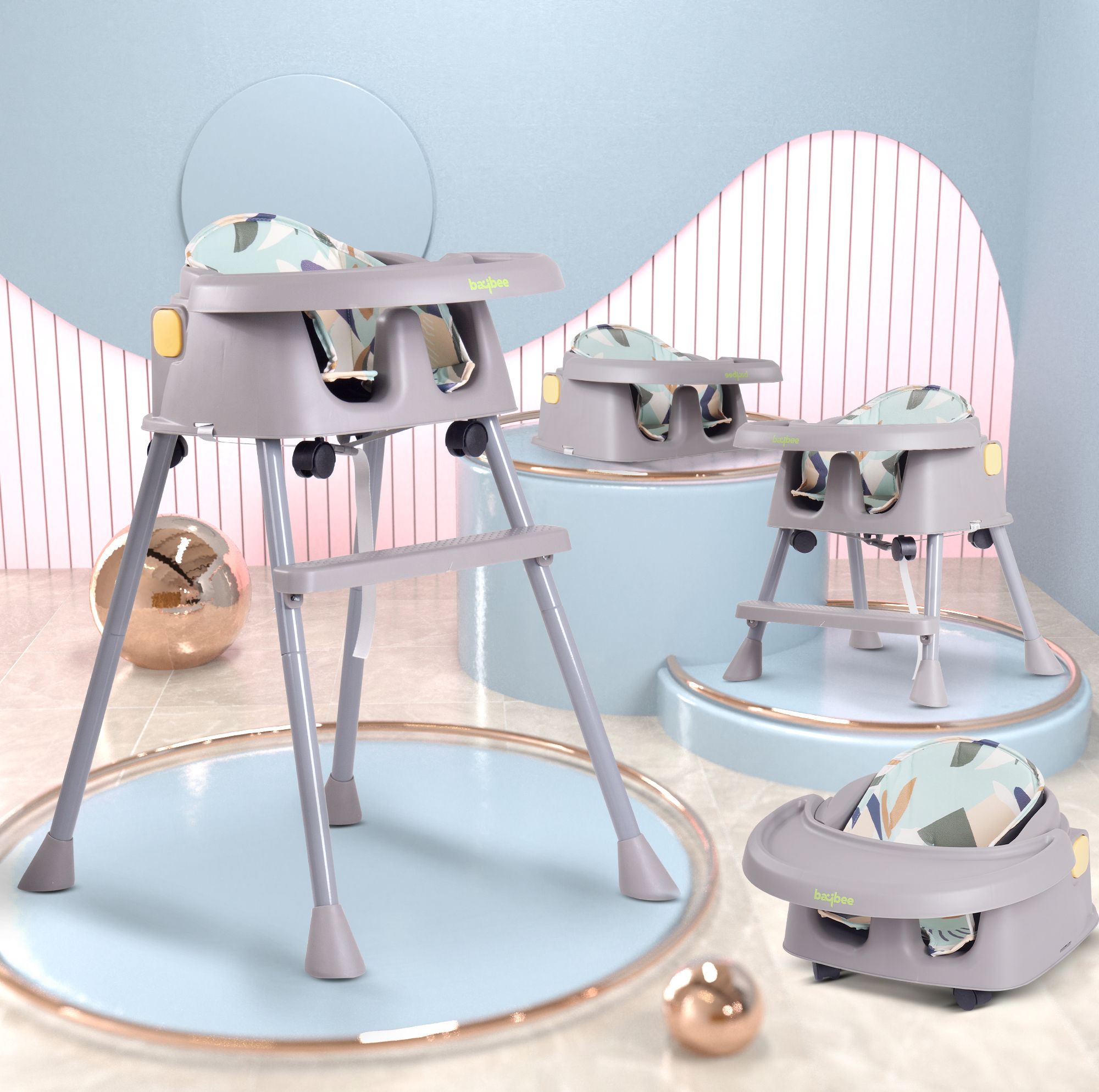 4-in-1 Invictus Convertible High Chair for Kids with Adjustable Height Footrest