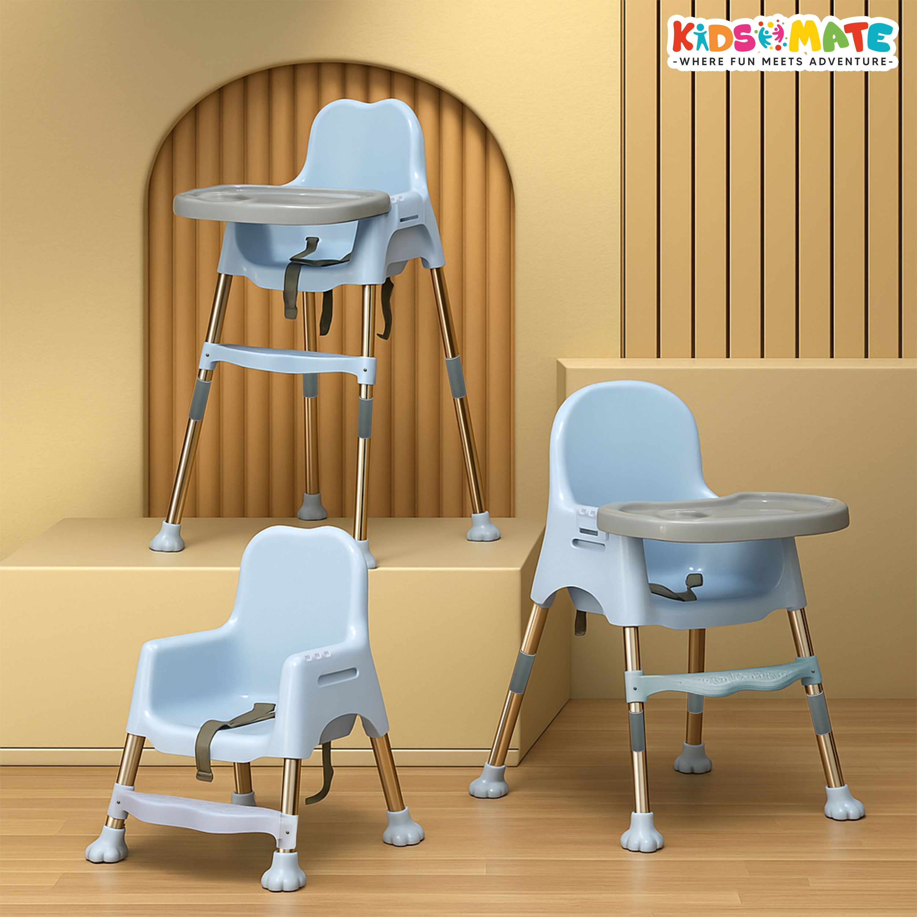 3-in-1 Baby High Chair | Adjustable Feeding & Activity Chair with Removable Tray-image-28