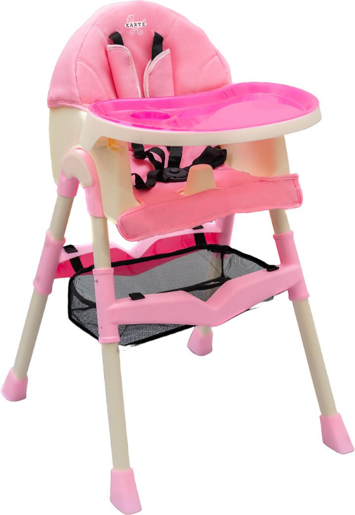 BABY HIGH CHAIR 2 in 1 Size Detachable High Chair With Net Bucket & Food Tray-image-1