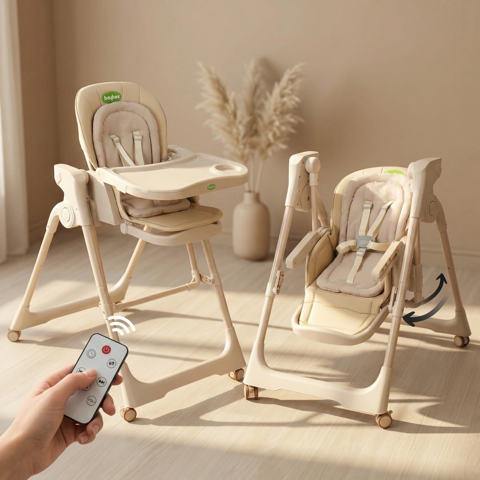 Convertible High Chair for Baby with 5-Point Safety Harness,Height Adjustable-image-41