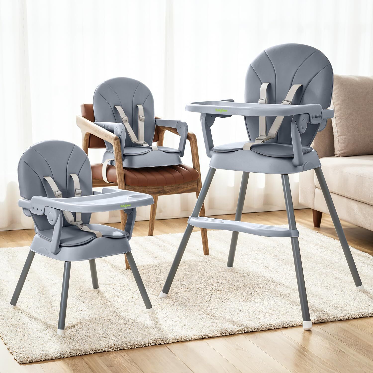 3-in-1 Convertible Baby High Chair | Feeding Chair for 6 Months to 3 Years