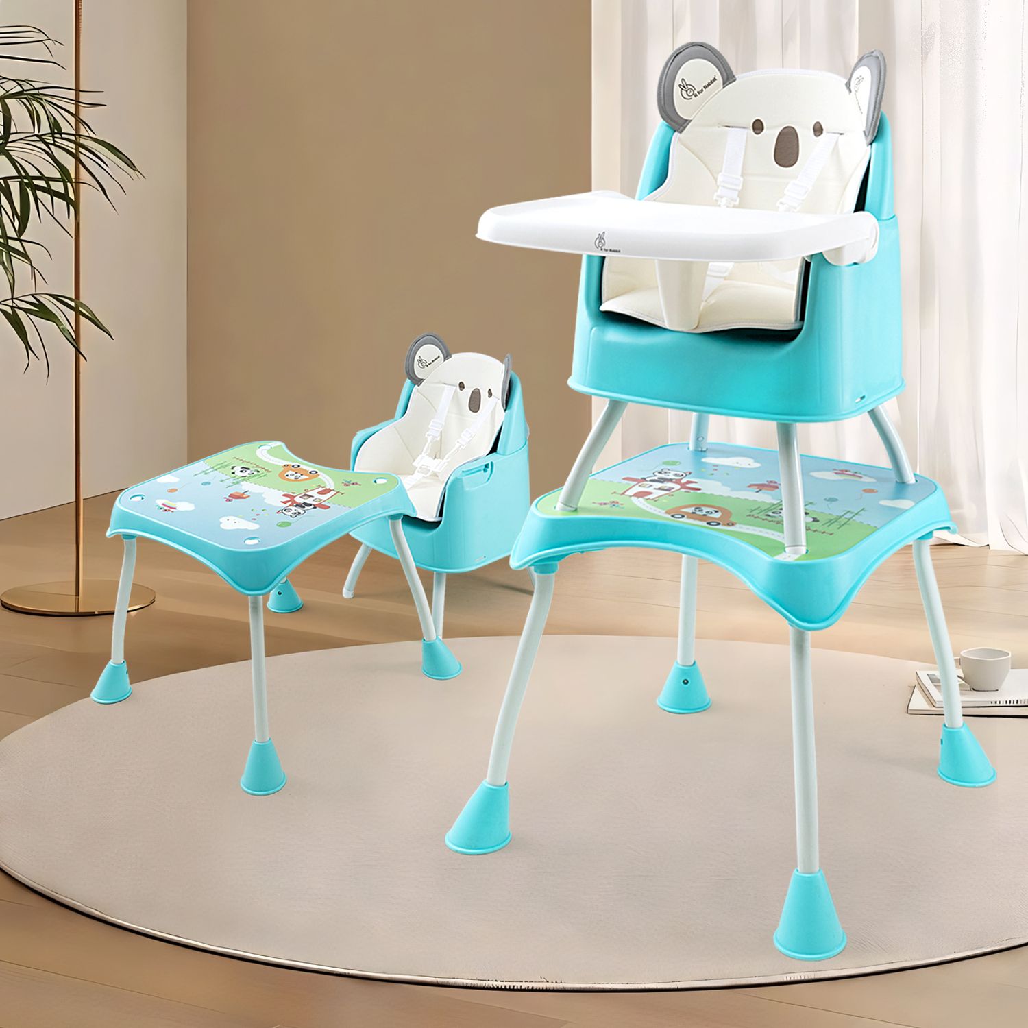 Cherry Berry Grand Baby High Chair with 5 Point Safety and Convertible Mechanism