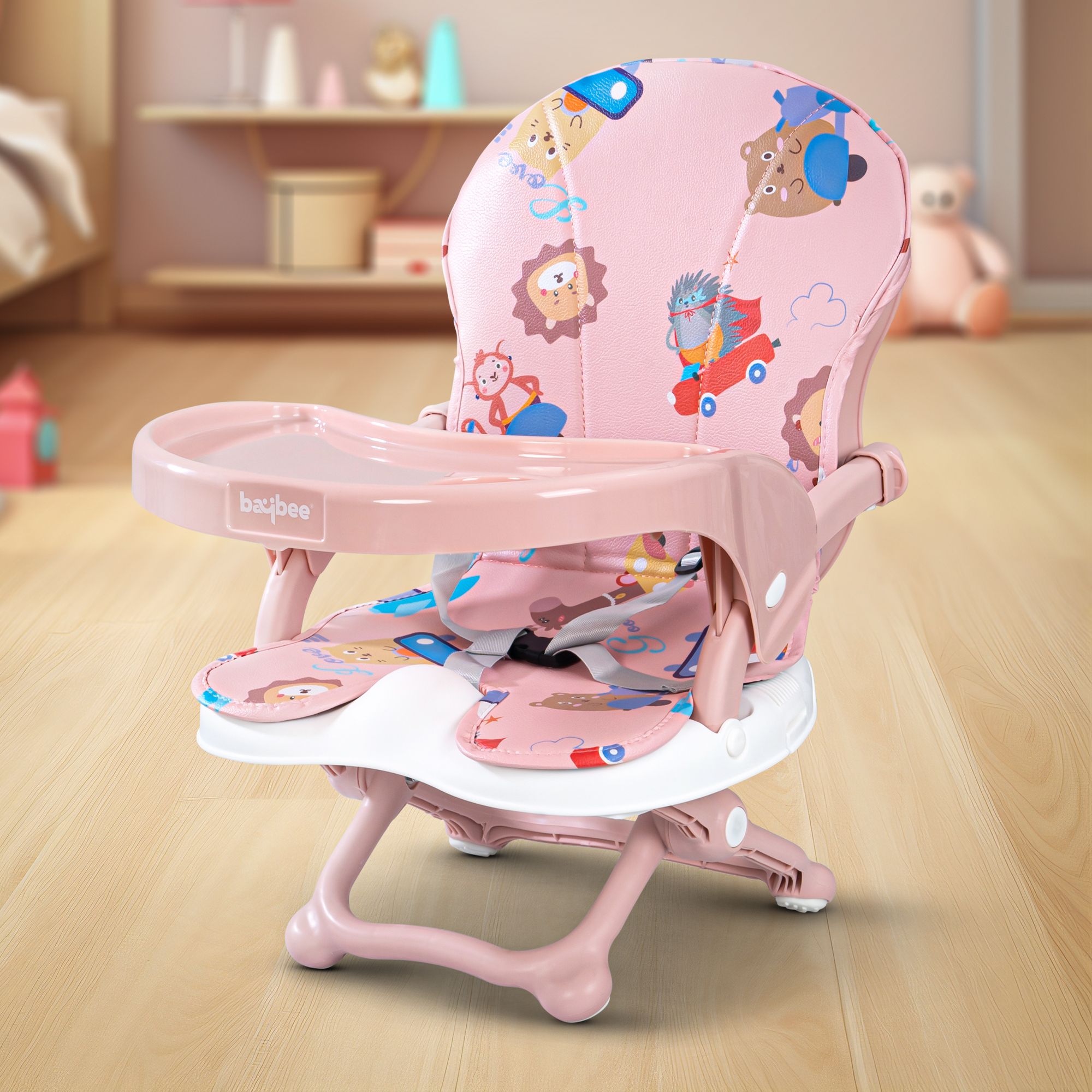 Booster Chair for Baby Feeding Chair for Dining Table with 4 Height Adjustable