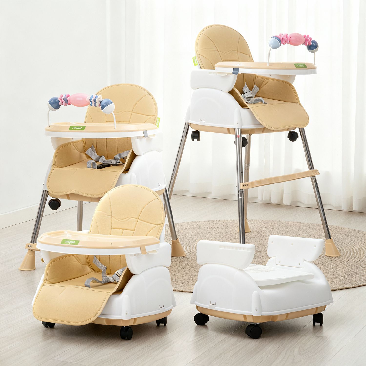 baybee 4 in 1 Nora Baby High Chair for Kids Two Height Adjustable Feeding Booster Seat-picture-21