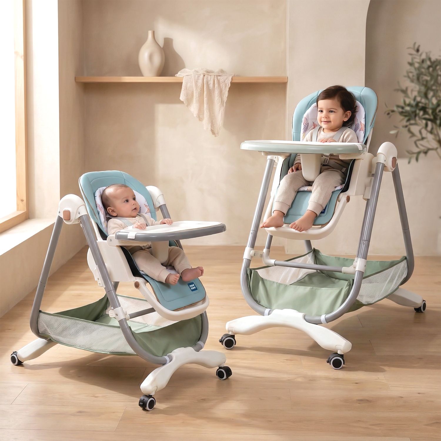 Starry Seat 2-in-1 Convertible Baby Highchair & Swing,Feeding Chair with Recline-image-35