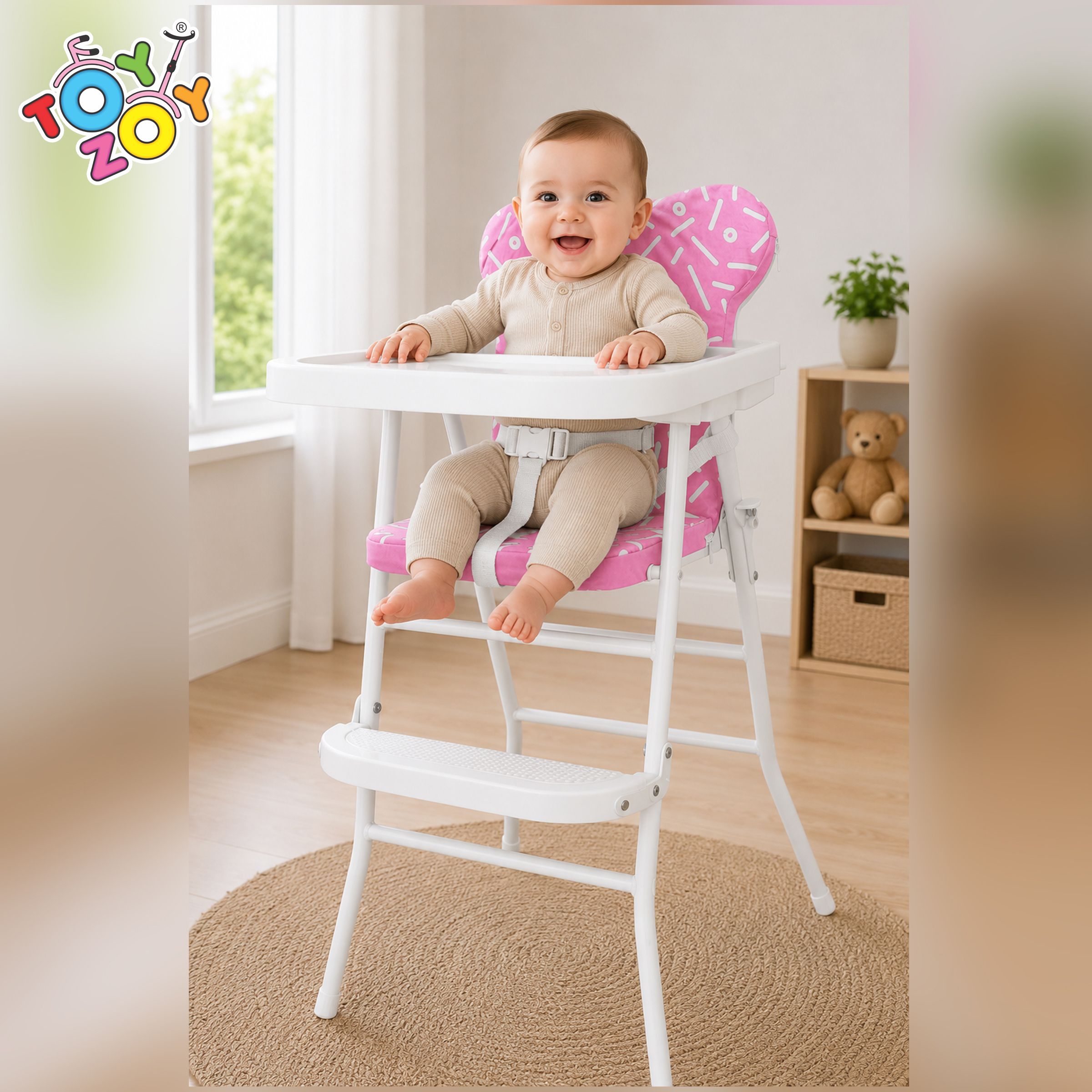 toyzoy Cushy Cheer Baby High Chair and Feeding Chair with and Foldble Design-picture-16