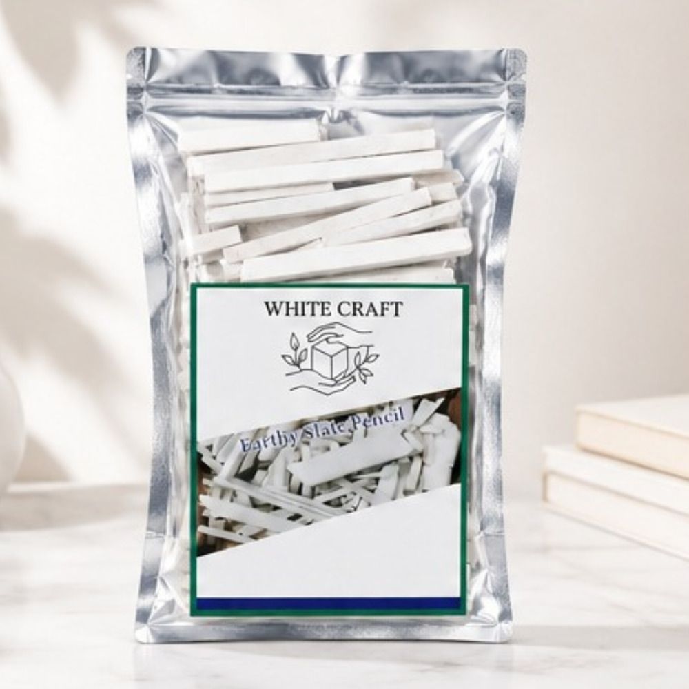 whitecraft Premium White Slate Pencils for School Writing and Drawing Practice Slate Chalk White Chalk-picture-18