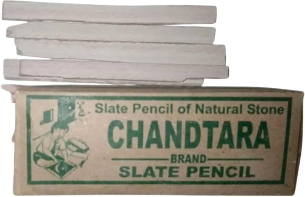 natkhatsawariya Slate Pencil, Natural Lime Stone Chalk, Stationery, Pack of 10 Boxes Slate Pencil Chalk Box-picture-15