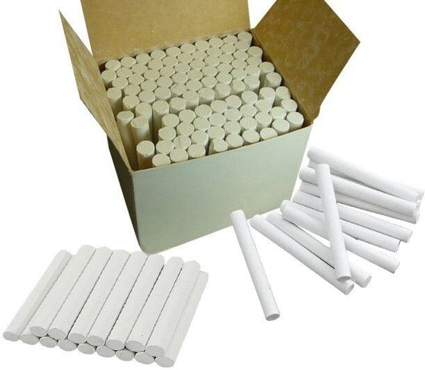 50 White Chalk Sticks | Dustless Writing Chalk Sticks For School, Office, Class And Home Use | Blackboards, Greenboards and Cement Floors Easy Writing