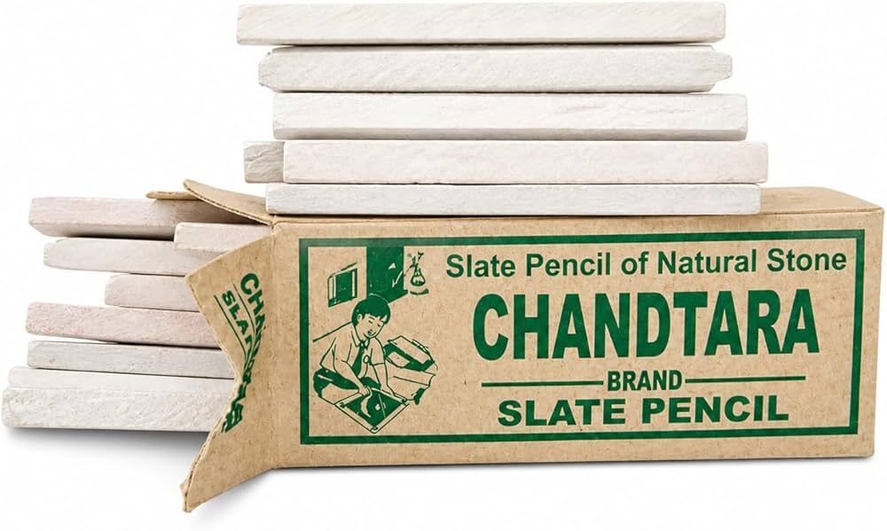 natkhatsawariya Natural Earthy Slate Pencil Crumbs Tukda Box | Soft Crunchy White 10 box Slate Pencil Chalk Box-picture-10