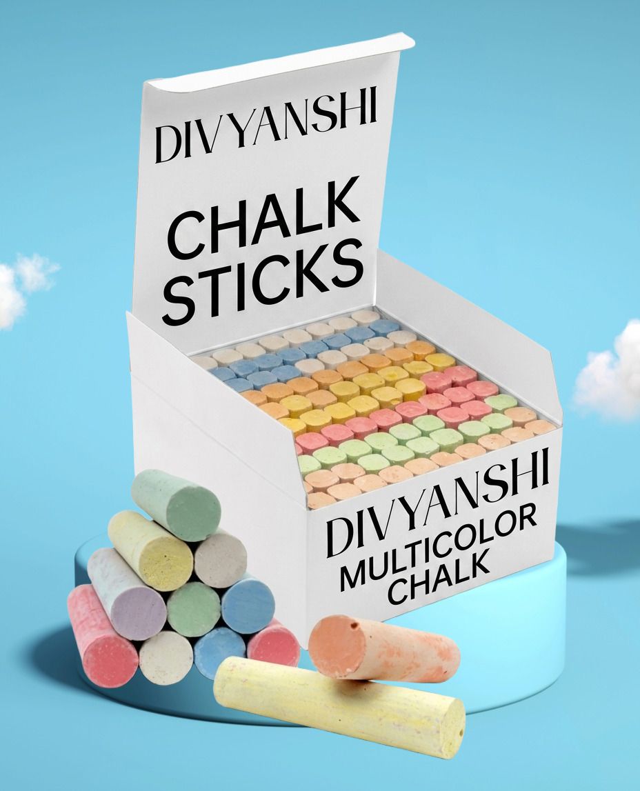 divyanshi Chalk - Coloured | 50 Colors Chalk Sticks | Dustless Writing Chalk Sticks For School, Office, Class And Home Use | Blackboards, Greenboards and Cement Floors Easy Writing-picture-20