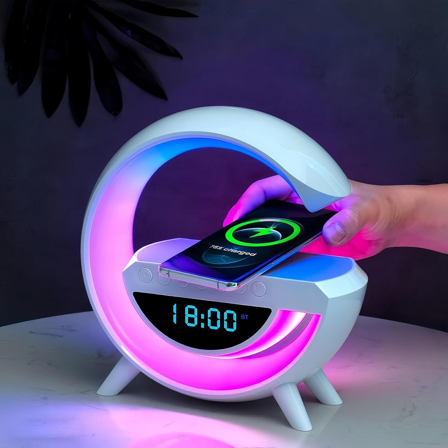 colorsole Multi-Function Bluetooth Speaker Lamp with Wireless Charging A8 Charging Pad-image-17