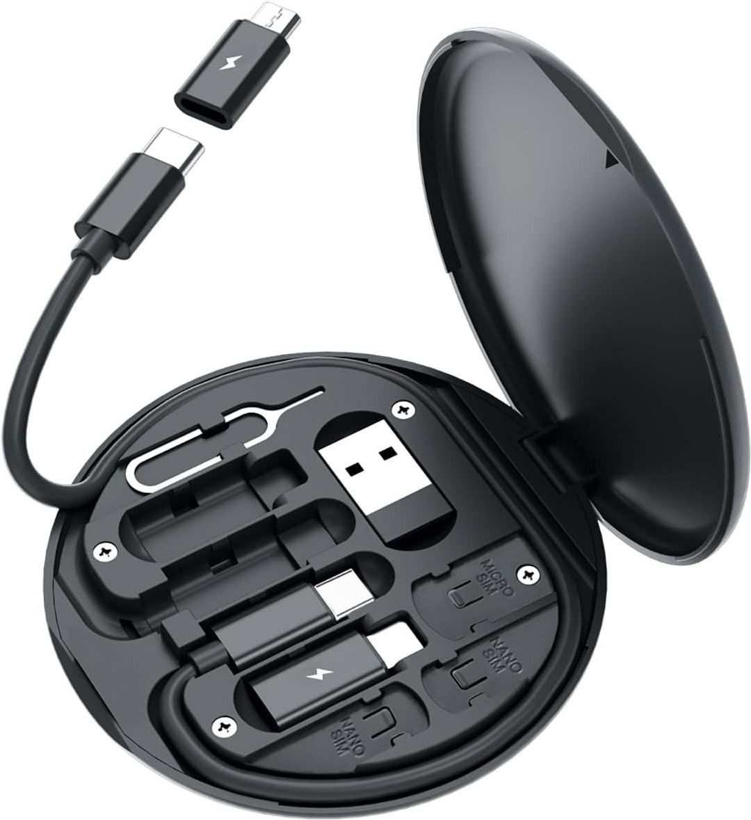 BUFONA 60W USB Fast Charging Data Cable Set 5in1 Charging Cable Card Slot Tray EjectPin Charging Pad-image-25