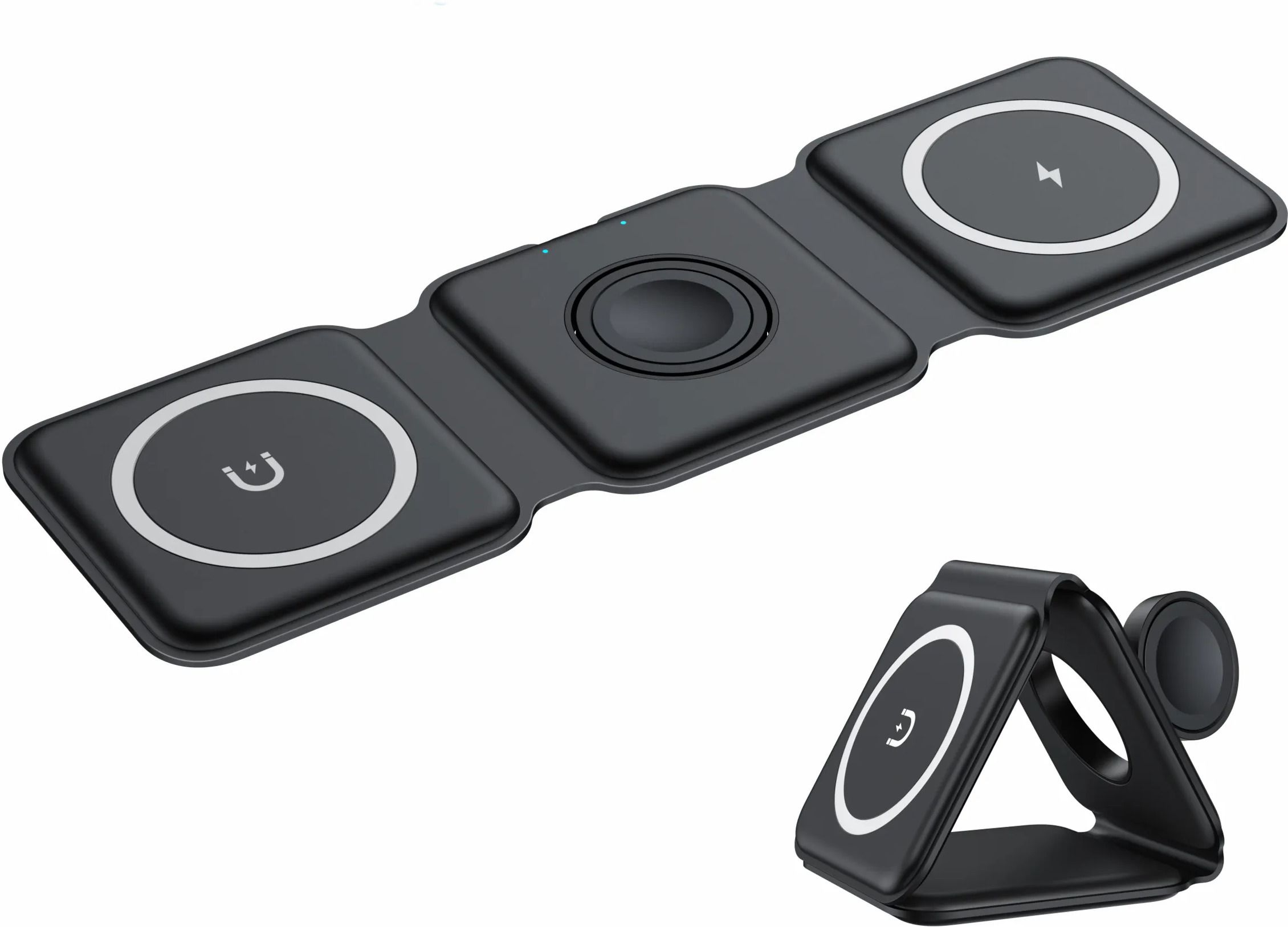 MI-STS 3in1 Foldable Wireless Magnetic Pad Compatible for Phone15/Max/14 Watch Pods PRO Charging Pad-image-17