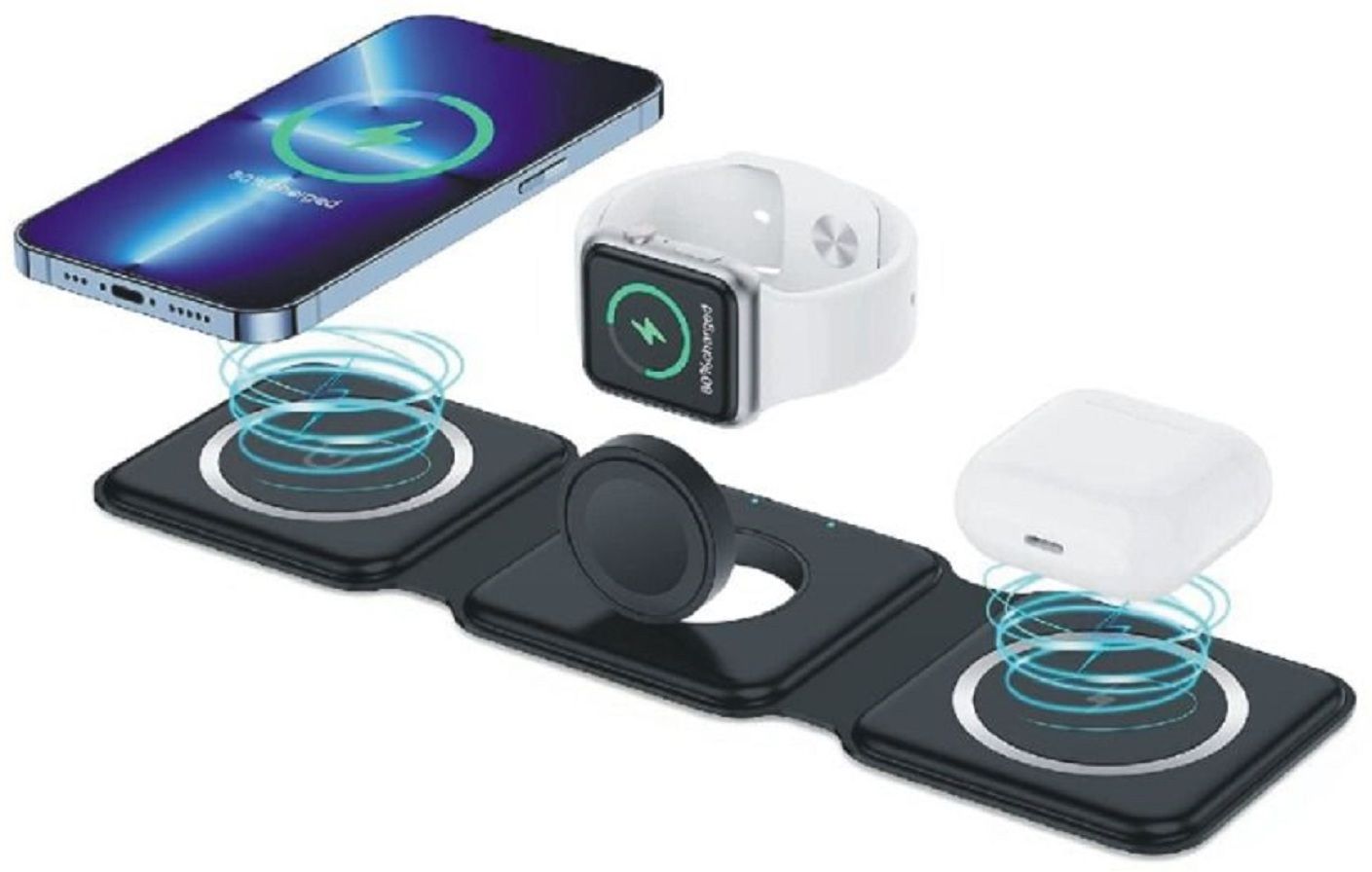 krabers Magnetic Wireless Charger iPhone 15-12 only APPLE Watch Series AirPods 2,3 Charging Pad-image-32