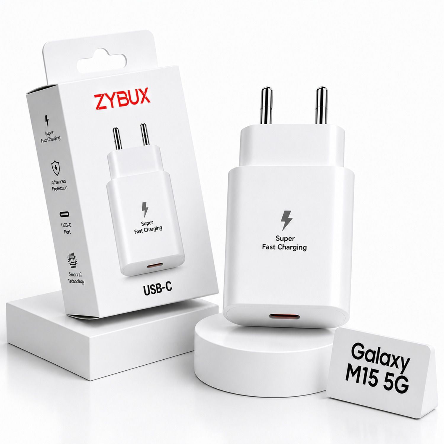Zybux Samsung 25W Type-C Original Super Fast Galaxy M15 5G Mobile Charging Adapter Charging Pad-picture-35