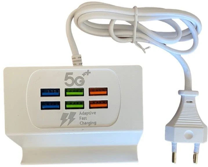 meshiv mantra 6 Port USB Charger with Mobile Stand, 3.1 A Output USB Fast Charging Station, Wall Charger Power Adapter for Smart Phones, Tablet PCs, Power Bank etc USB Charger image 1