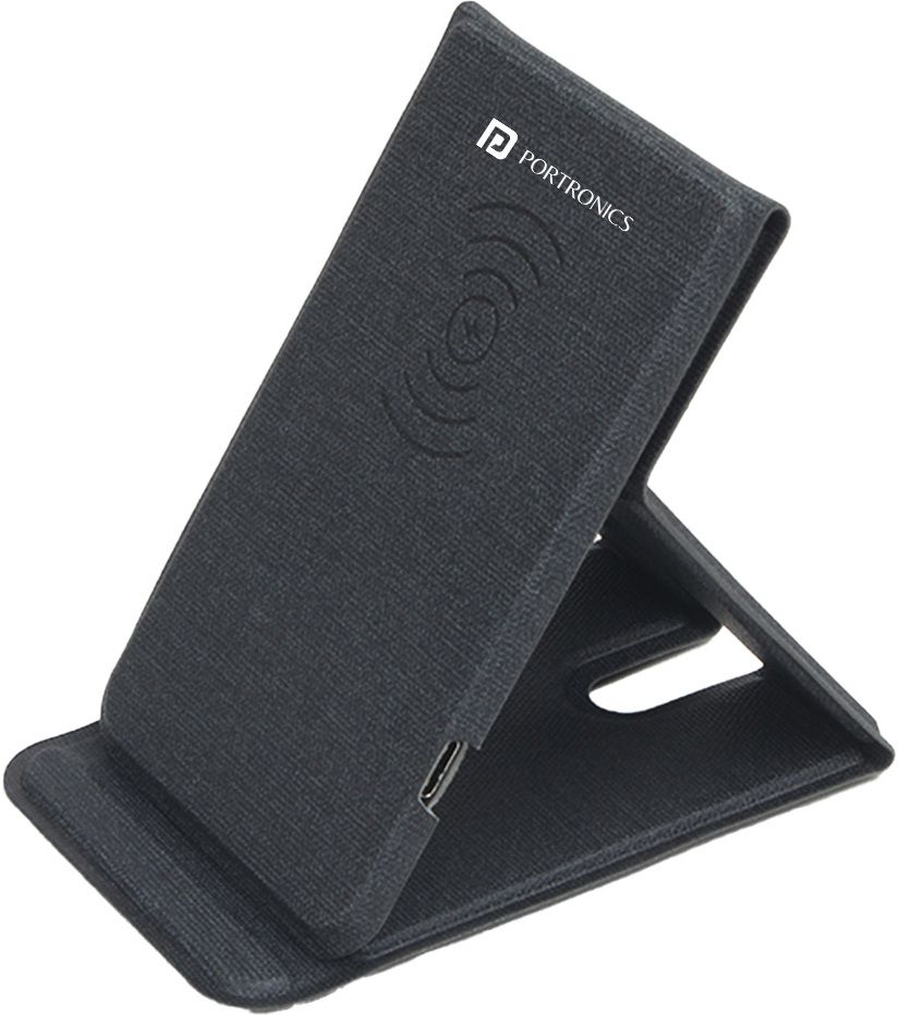 Portronics Freedom Fold 15W Foldable Magsafe Wireless Charger with Premium PU Leather Charging Pad