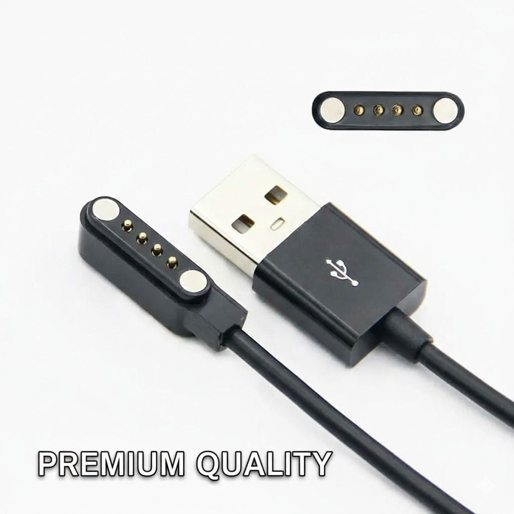 TrastOn 4 Pin USB Magnetic Charging Cable for Fire Boltt Thunder & Fire Bolt Talk only Charging Pad-image-6