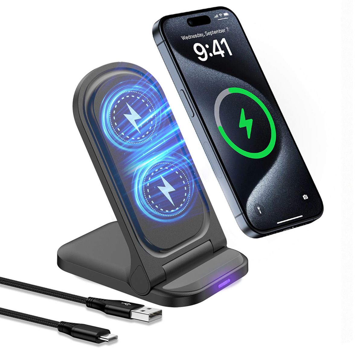YLLZI HT533 Magnetic Mag-Safe Wireless Charger for iPhone, Aipods Charging Pad-picture-31