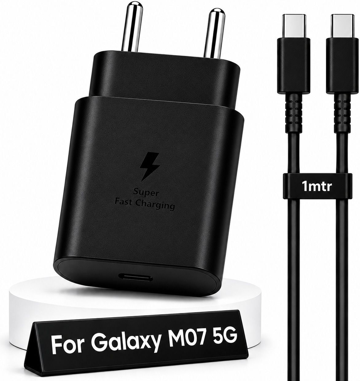 Zybux 25W Original Type-C Superfast Samsung Galaxy M07 5G Mobile Charger Adapter Cable Charging Pad-image-40