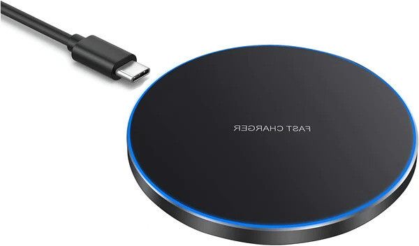 Talabat Fast and Reliable Round Black Wireless Charger for All Devices Charging Pad-image-38