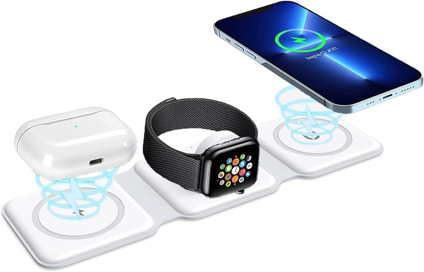 keskriva 3 in 1 Magnetic Wireless Charger Stand Fast Charging Pad Charging Pad-image-43