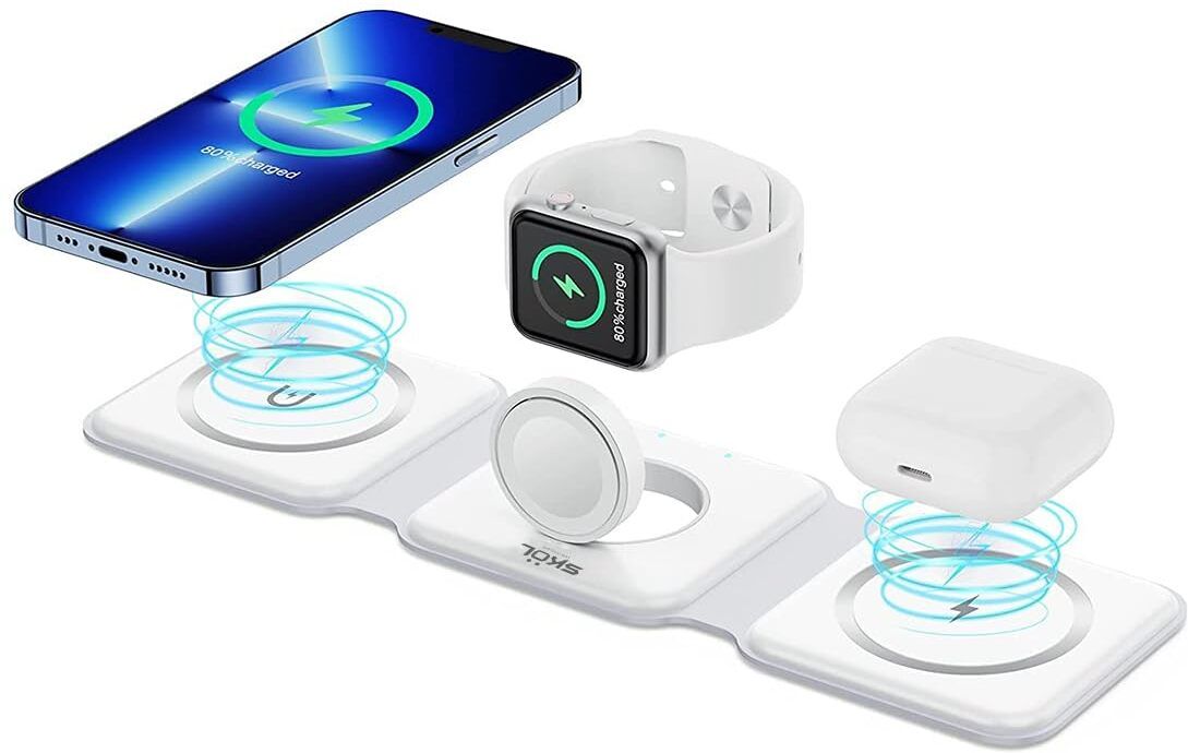berls 3-in-1 Wireless Magnetic Foldable Charger 23W | Dual Phone Charging Pad Charging Pad-image-46