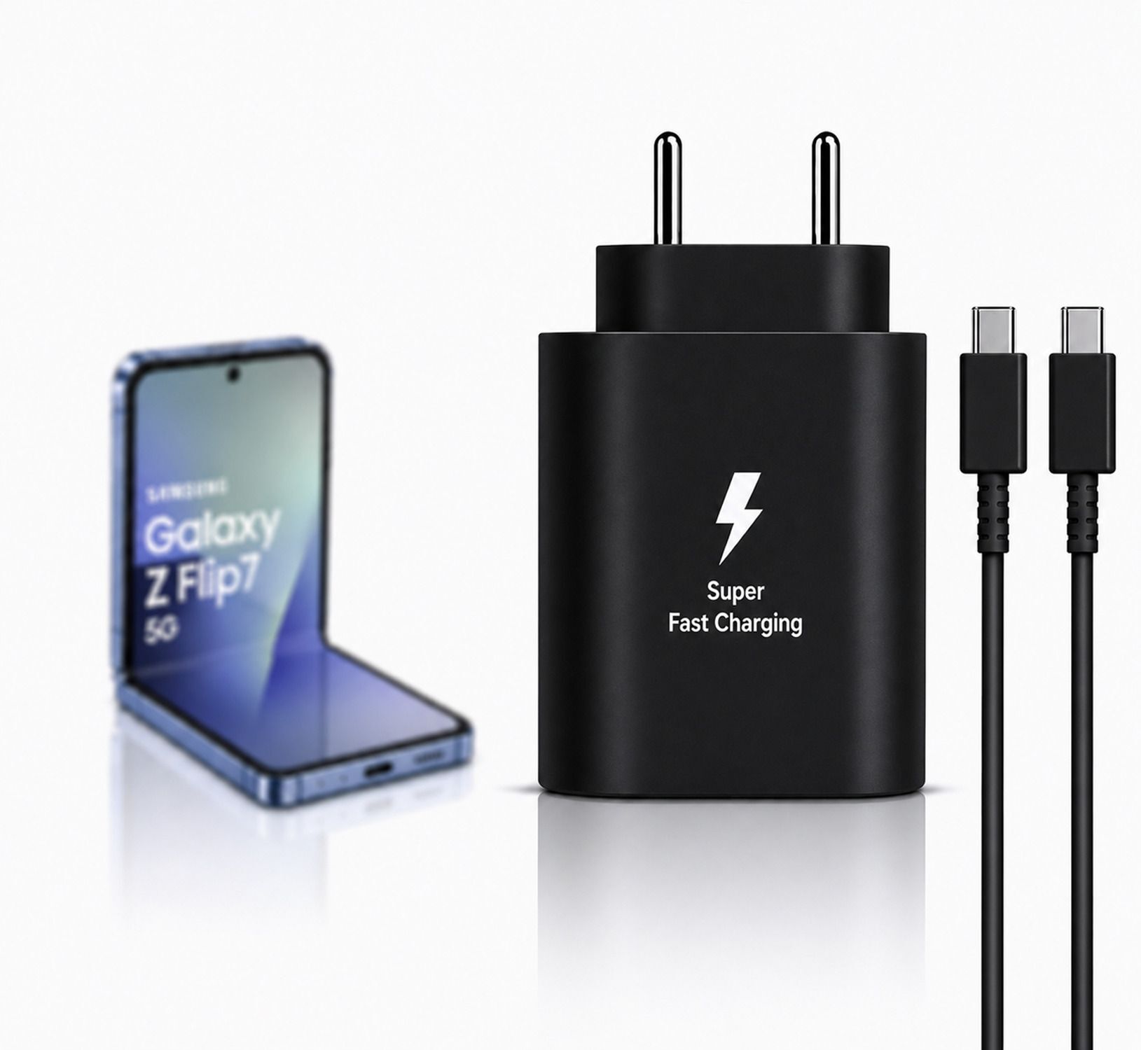 Zybux Samsung 25W Original Superfast Charger Adapter Cable for Galaxy Z Flip 7 5G Charging Pad-image-37