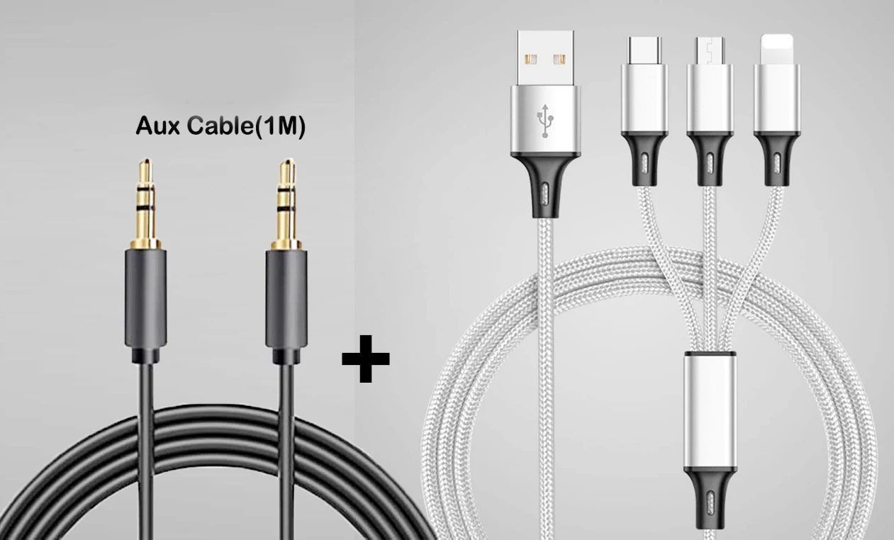 POZUB 3in1 Fast USB Charging Cable Multi Function iOS/Type-C/Android Charger+Aux Cable Charging Pad-image-29
