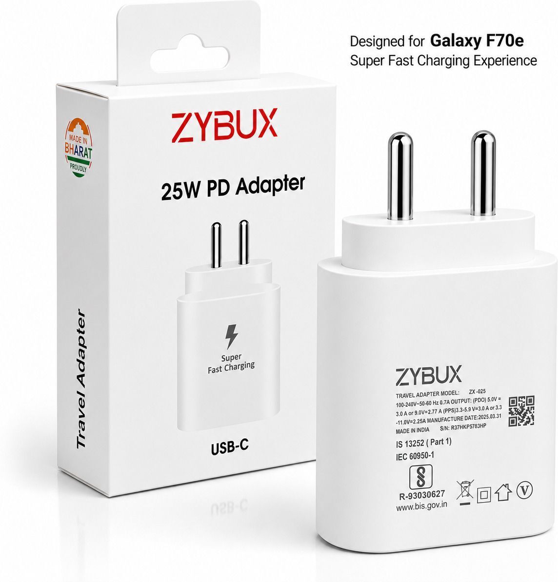 Zybux 25W PD Type-C Original Superfast Samsung Galaxy F70e Charger Adapter Charging Pad-image-9