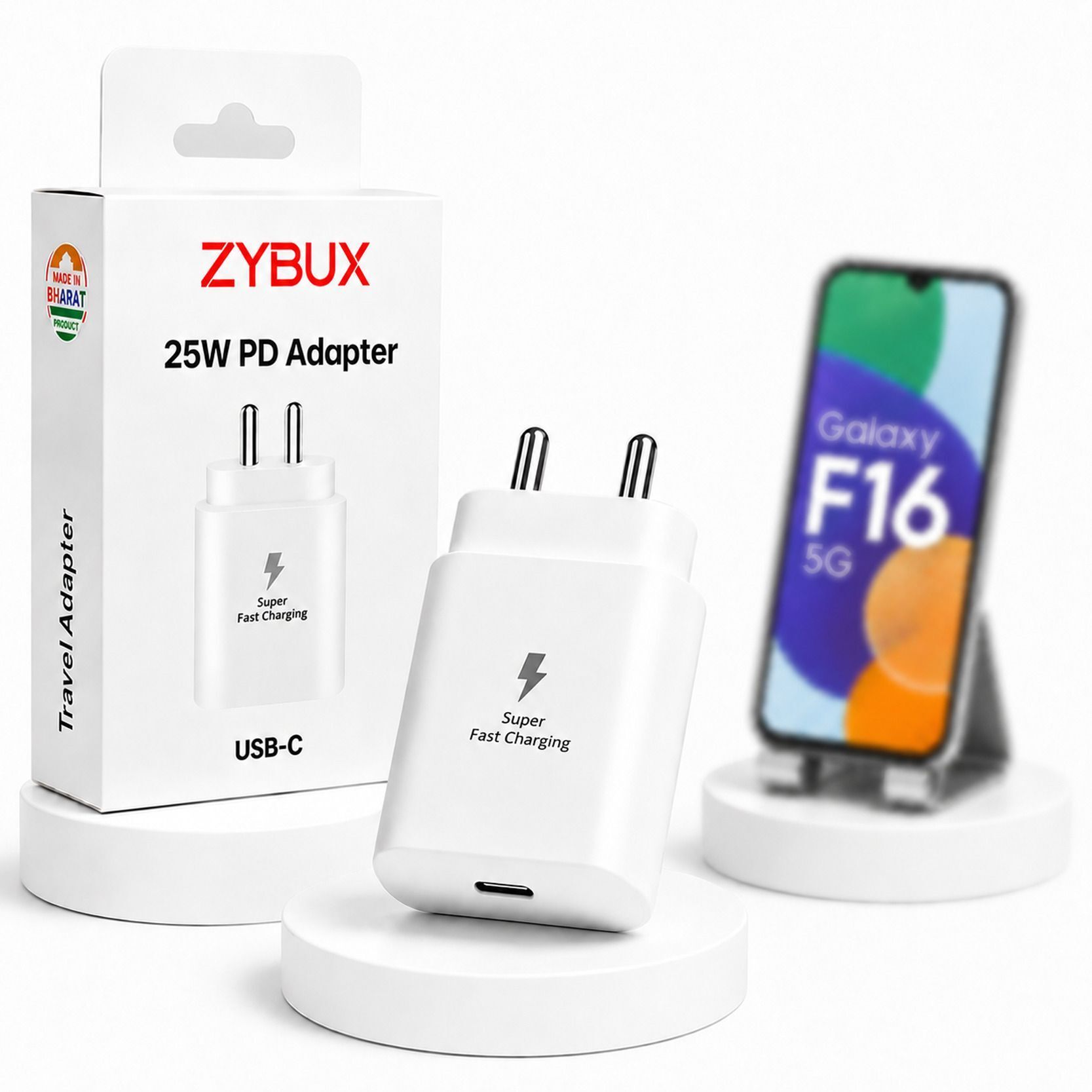Zybux 25W Original Type-C Super Fast Samsung Galaxy F16 5G Mobile Charging Adapter Charging Pad-picture-38